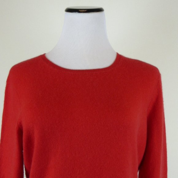 MODERN IMAGES red crewneck cashmere sweater M - Picture 2 of 5